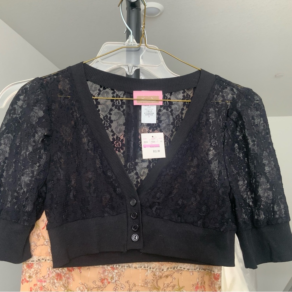 Elegant Black Lace Cardigan